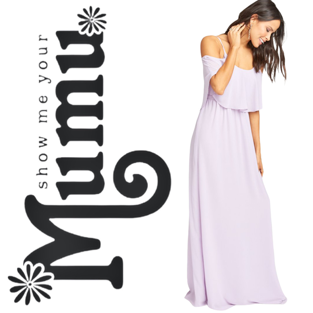NEW Show Me Your MuMu Caitlin Ruffle Maxi Purple L